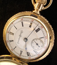 1893 Columbus hunters pocket watch, lever set
